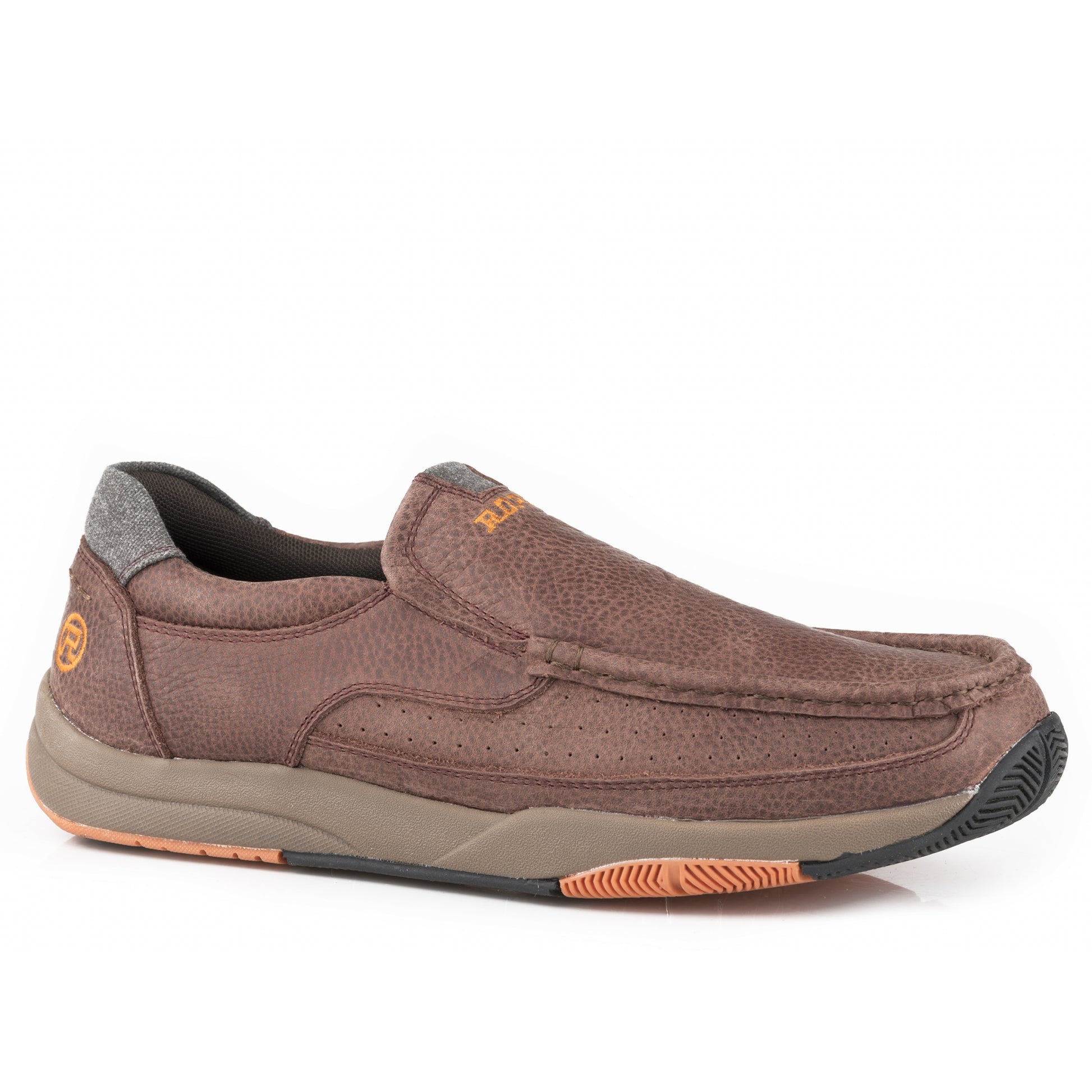 Roper Mens Tumbled Leather Slip-On Shoes