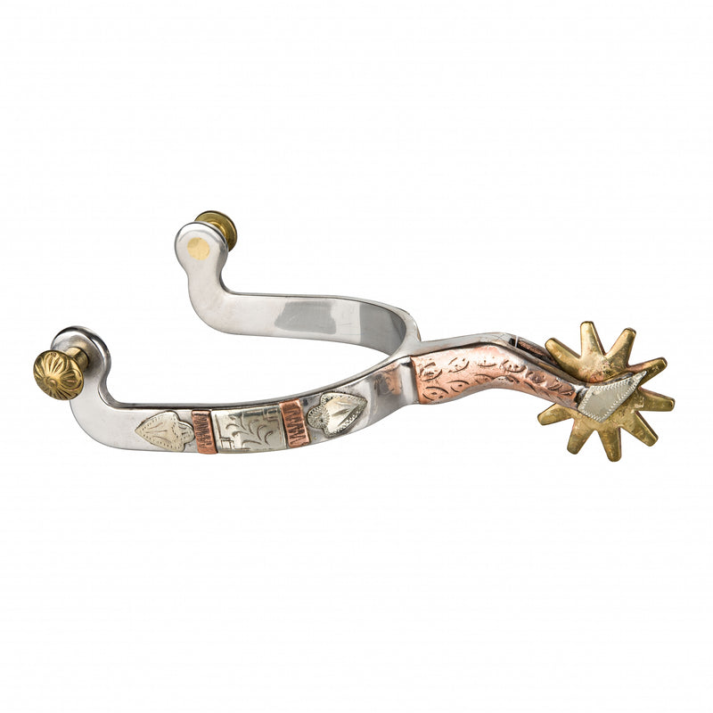 Tabelo SS Mens Gal Leg Spurs with Engraved Overlay
