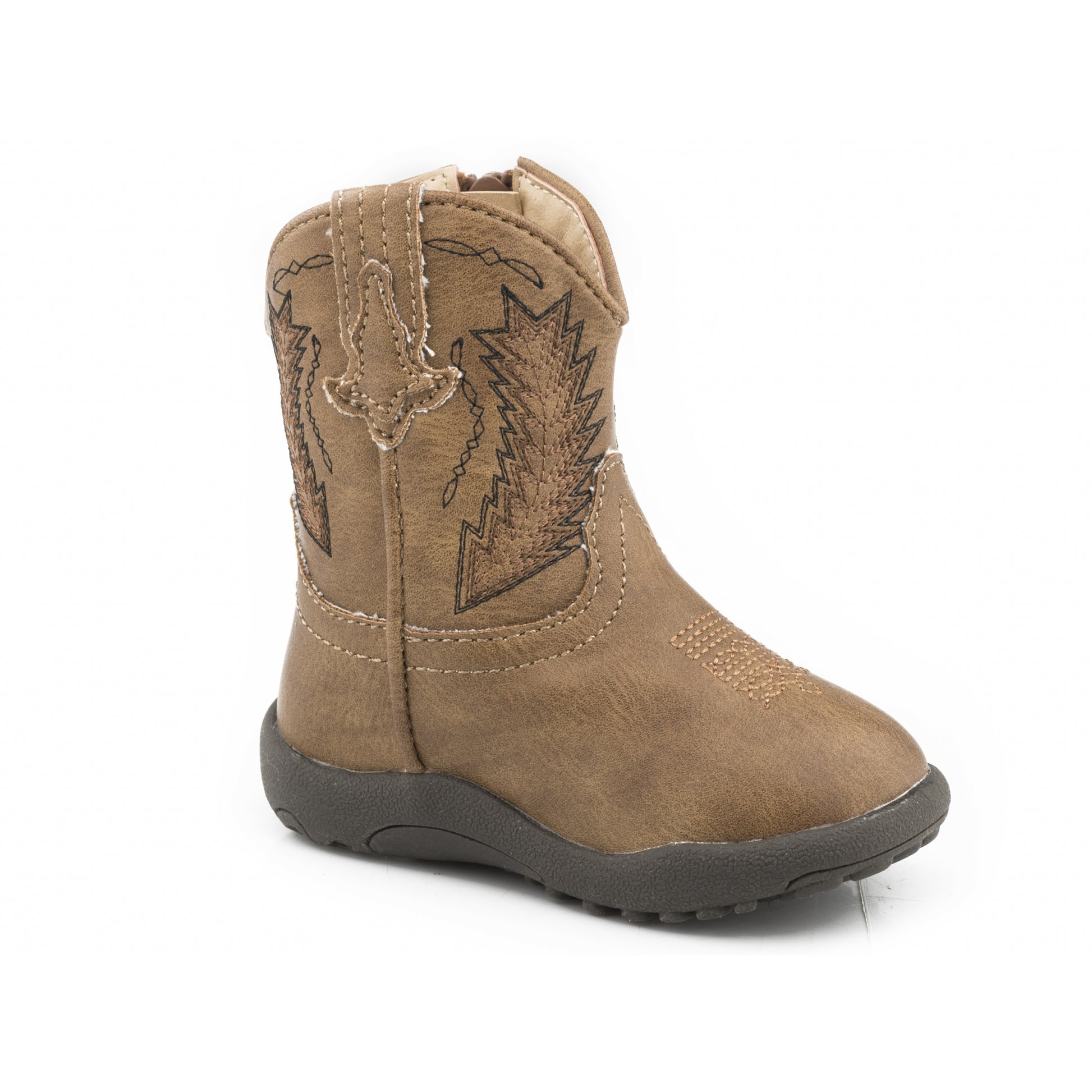 Roper Cowbabies Tan Faux Leather All Over Boots
