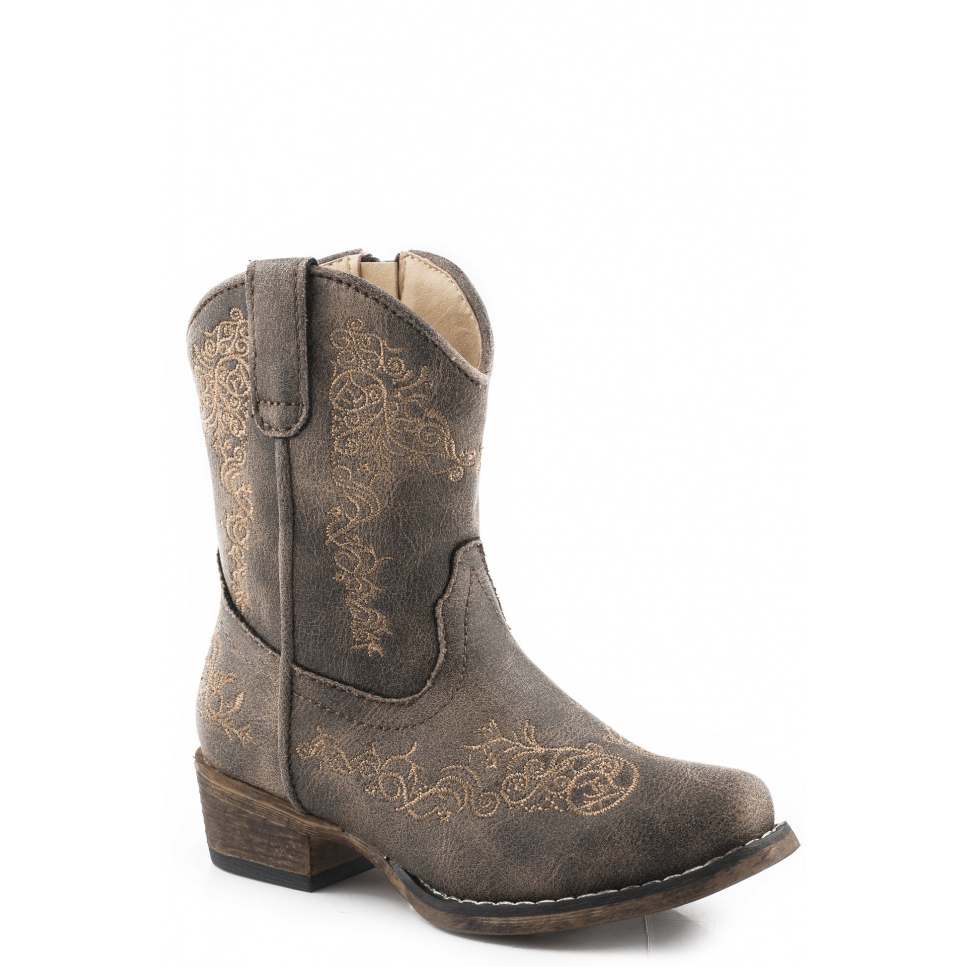 Roper Toddler Vintage Brown Vamp And Shaft Boots