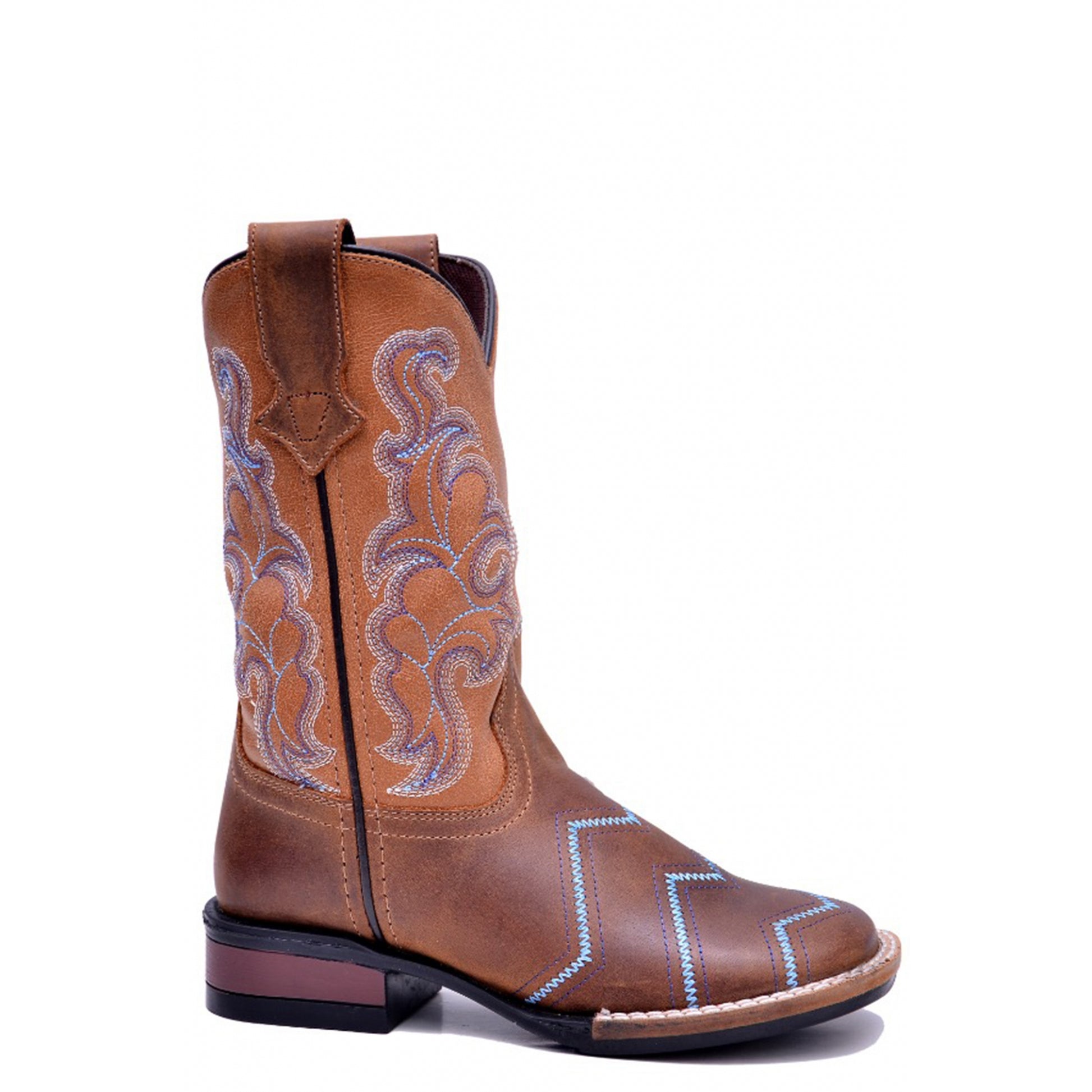 Roper Kids Brown Leather Vamp With Tan Shaft Boots