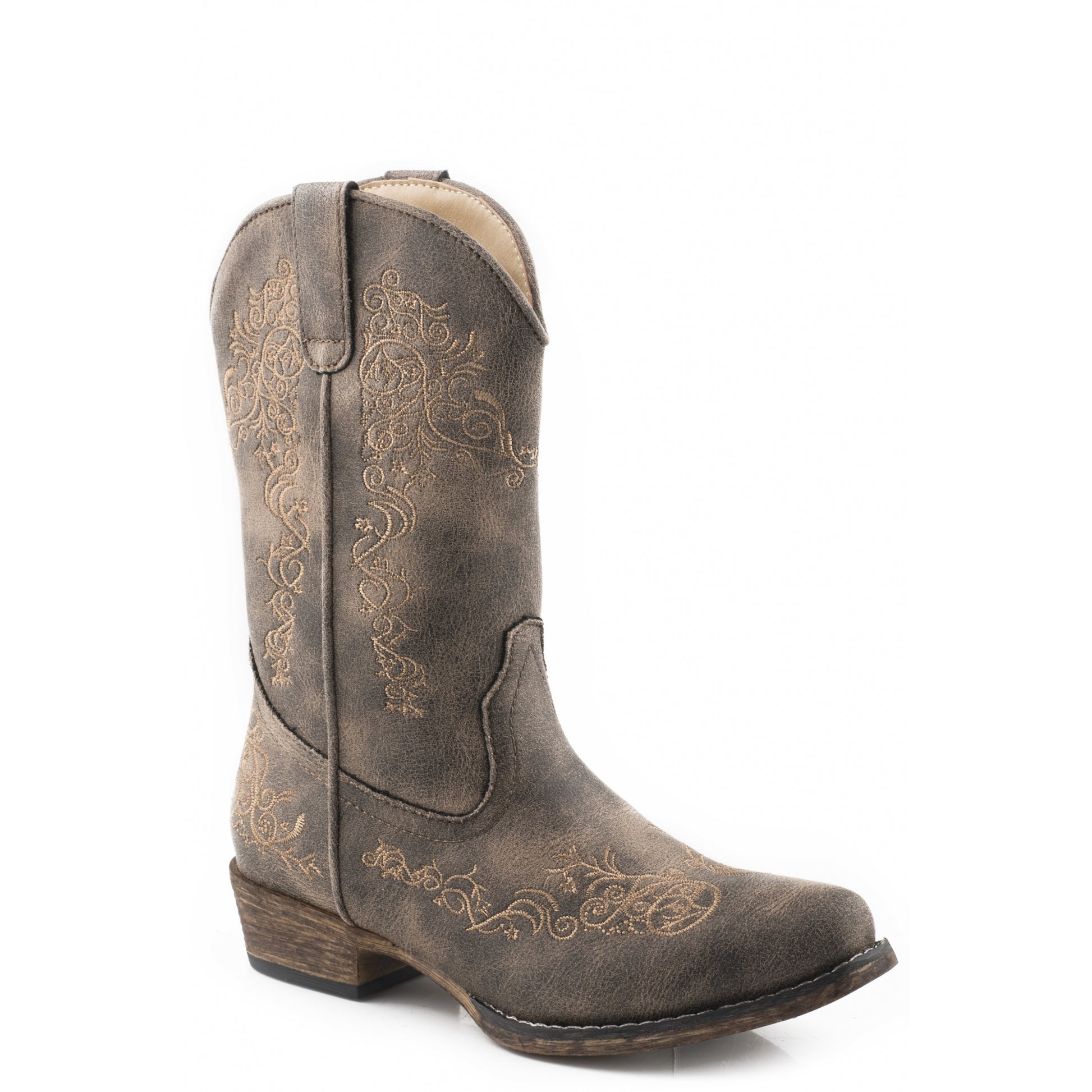 Roper Kids Vintage Brown Embroidered Boots