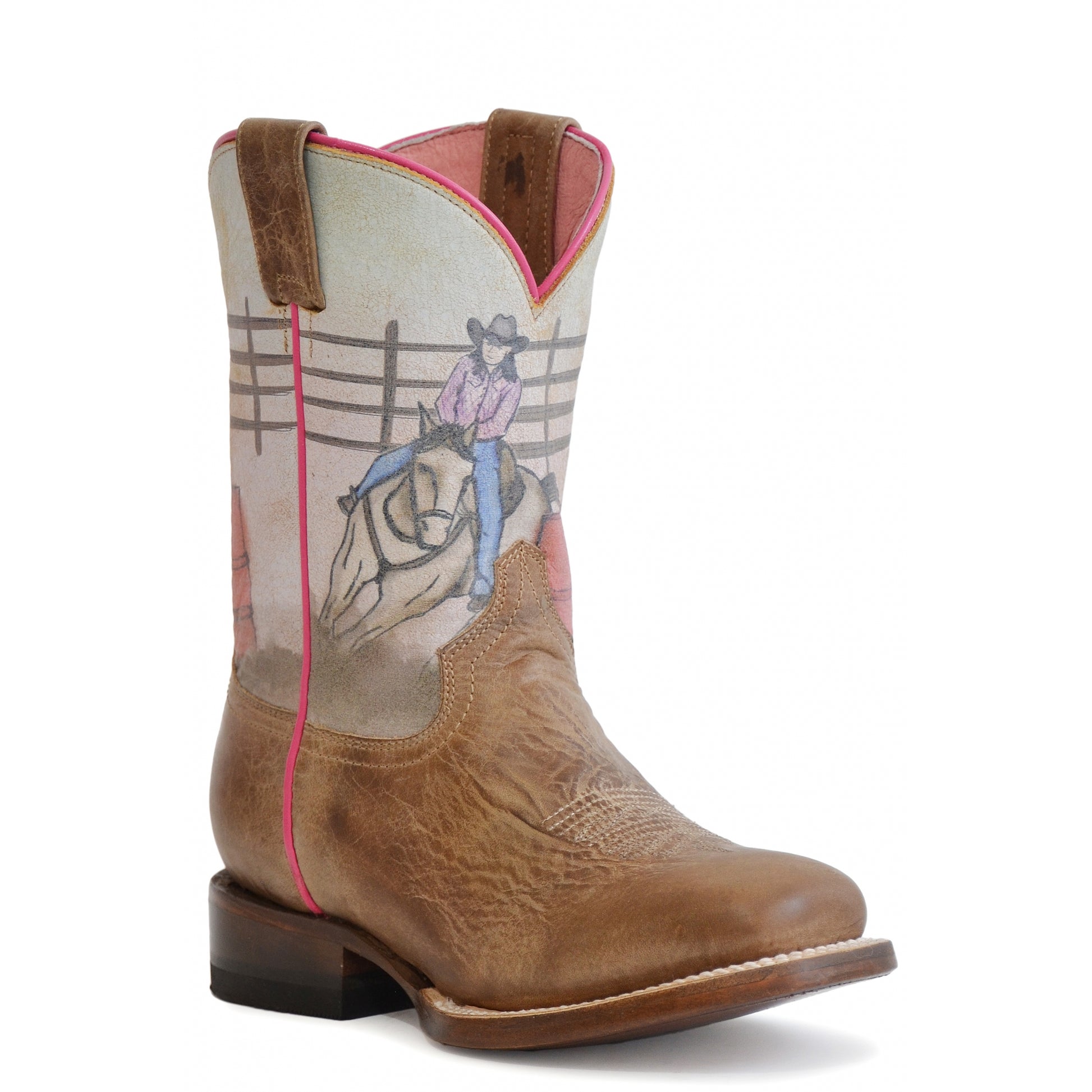 Roper Kids Printed Barrel Racer Western Boots