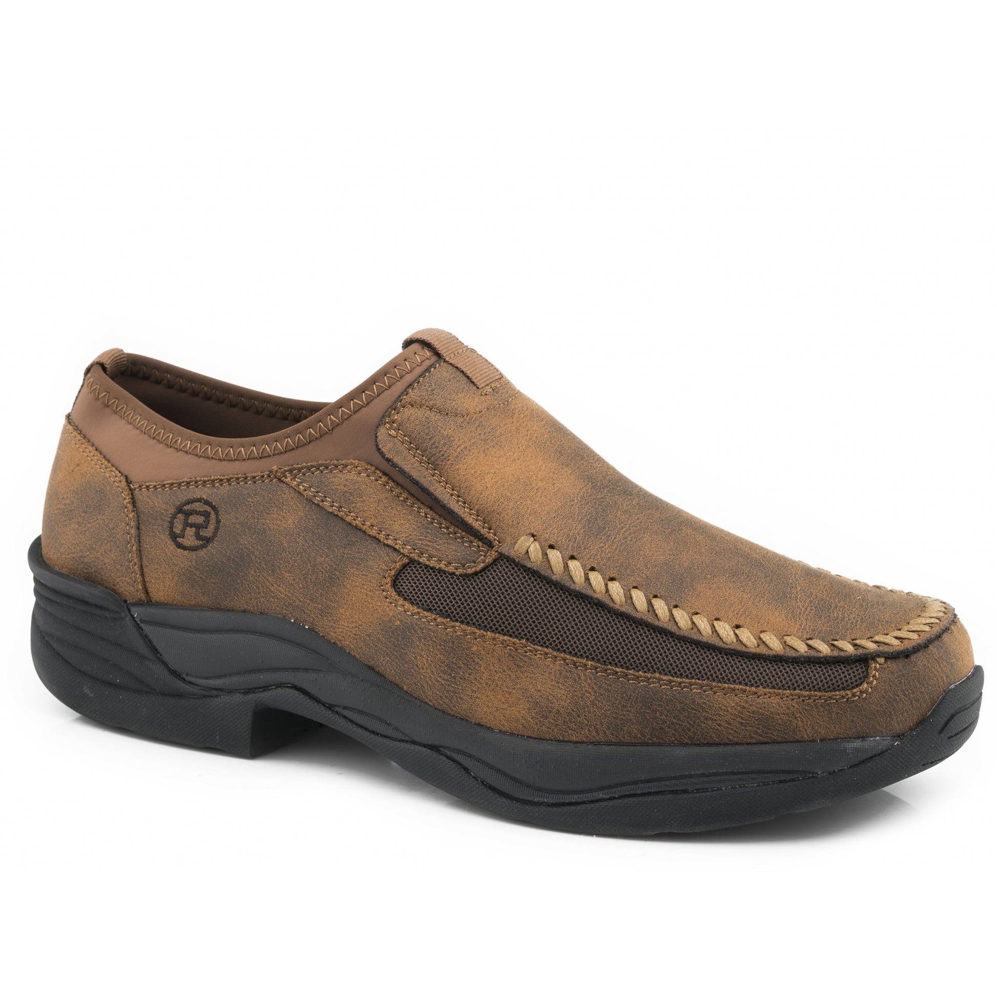 Roper Mens Tan Faux Leather Upper Slip On Shoes
