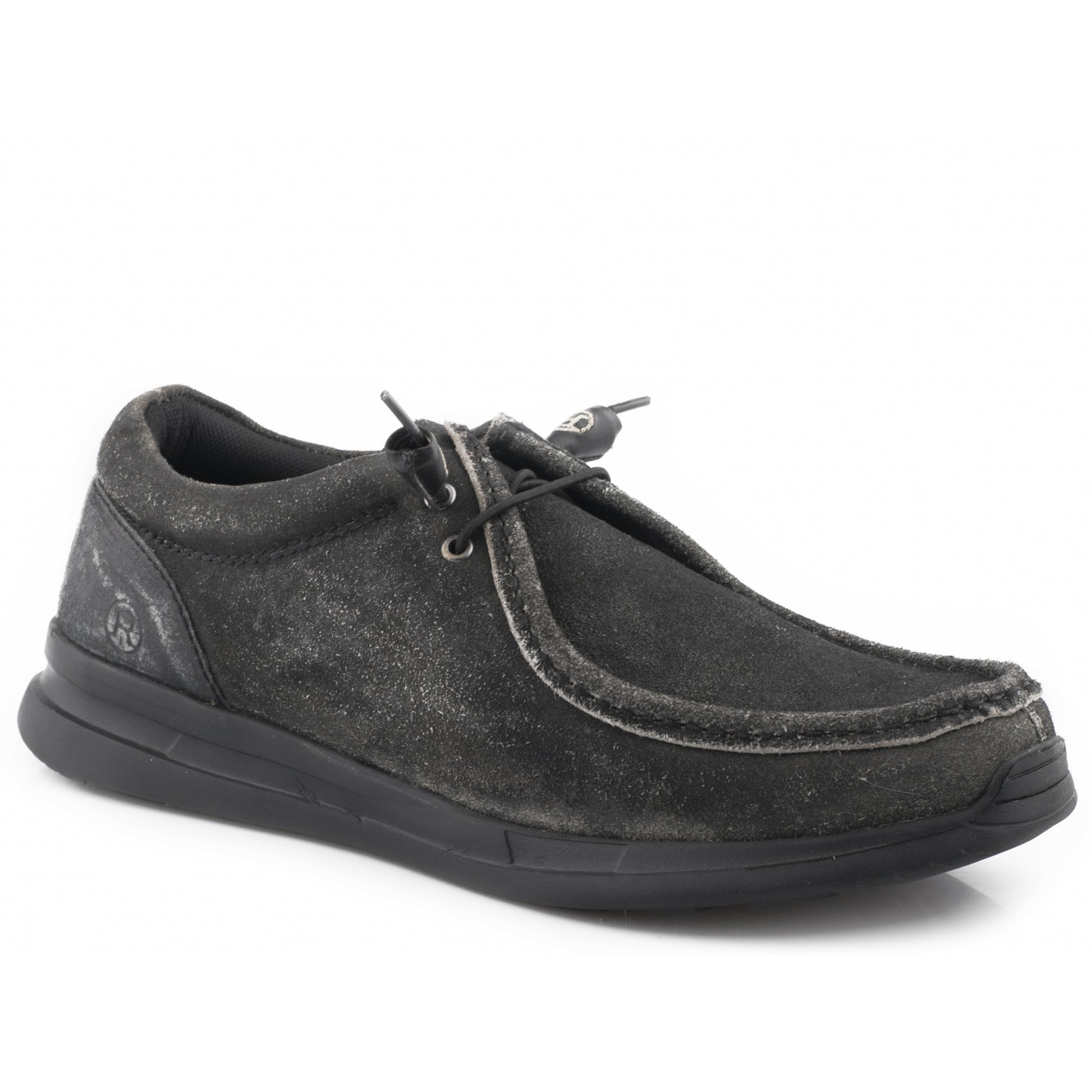 Roper Mens Black Suede Leather Chukka Shoes