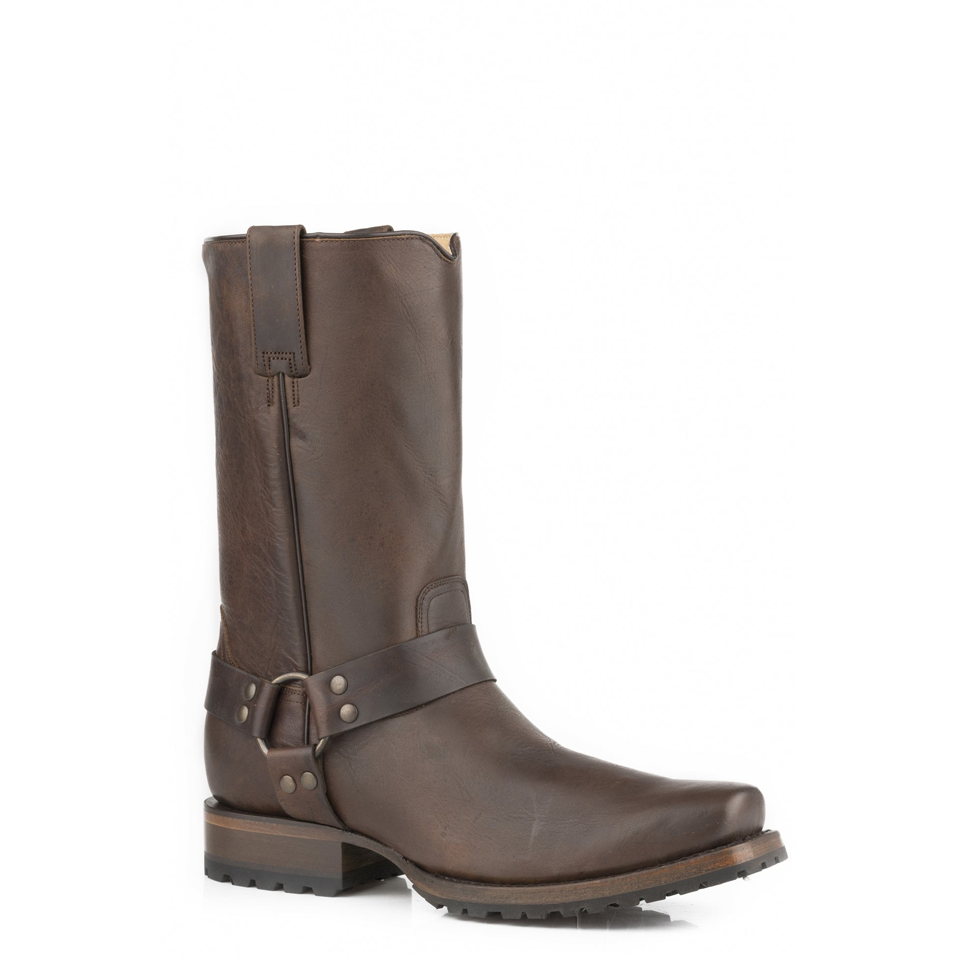 Roper Mens Harness Biker Toe 11" Shaft Leather Boots