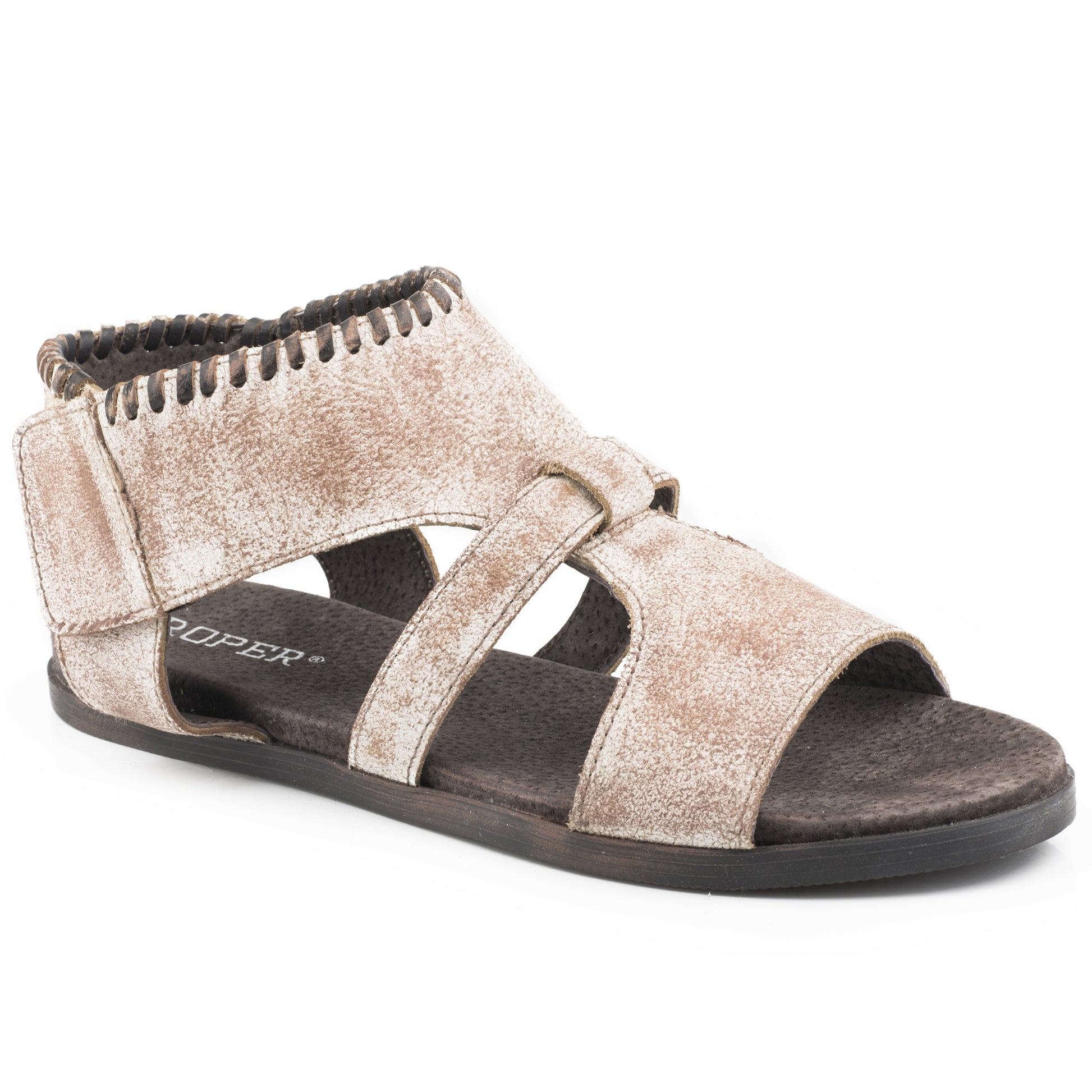 Roper Ladies Cow Suede Velcro Strap Sandals