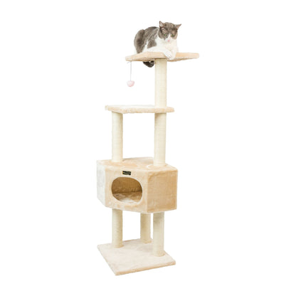 Armarkat Classic Real Wood Cat Tree 53in Beige