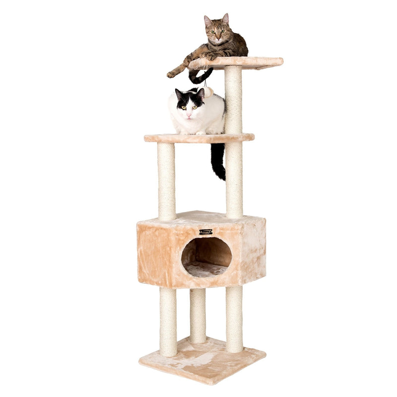Armarkat Classic Real Wood Cat Tree 53in Beige