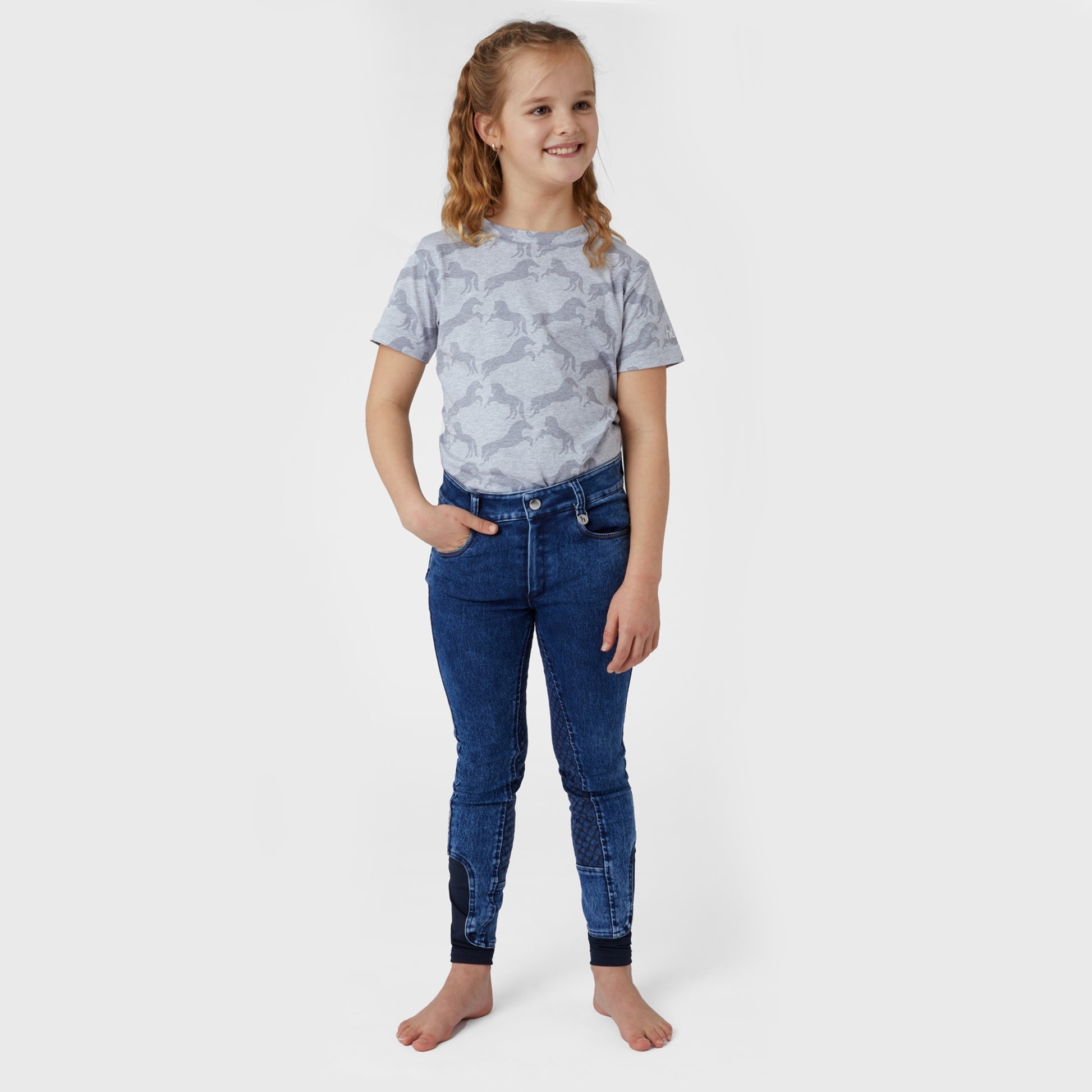 Horze Jr Kids Allison Denim Breeches