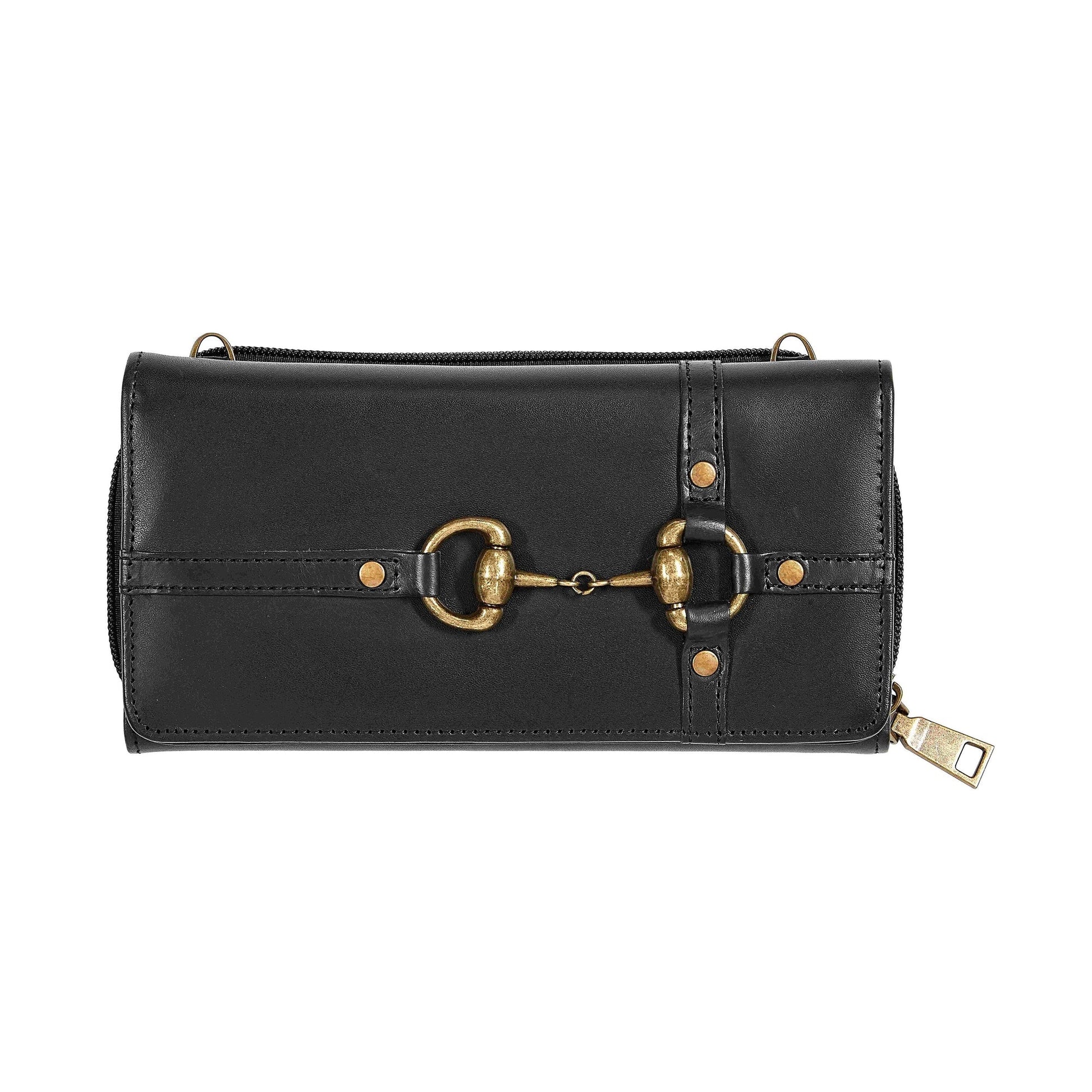 AWST Int'l Snaffle Bit Leather Cross Body Wallet