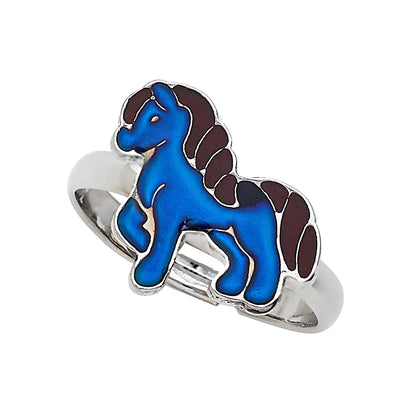AWST Int'l Colorful Horses Mood Ring Display with 36 Rings