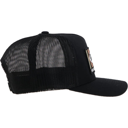 Hooey Sudan 5 Panel Trucker Hat with Rect Patch Black