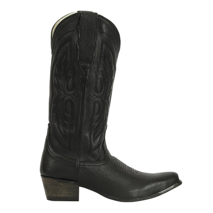 TuffRider Ladies Cowtown Mid Height Embroidered Leather Snip Toe Western Boots