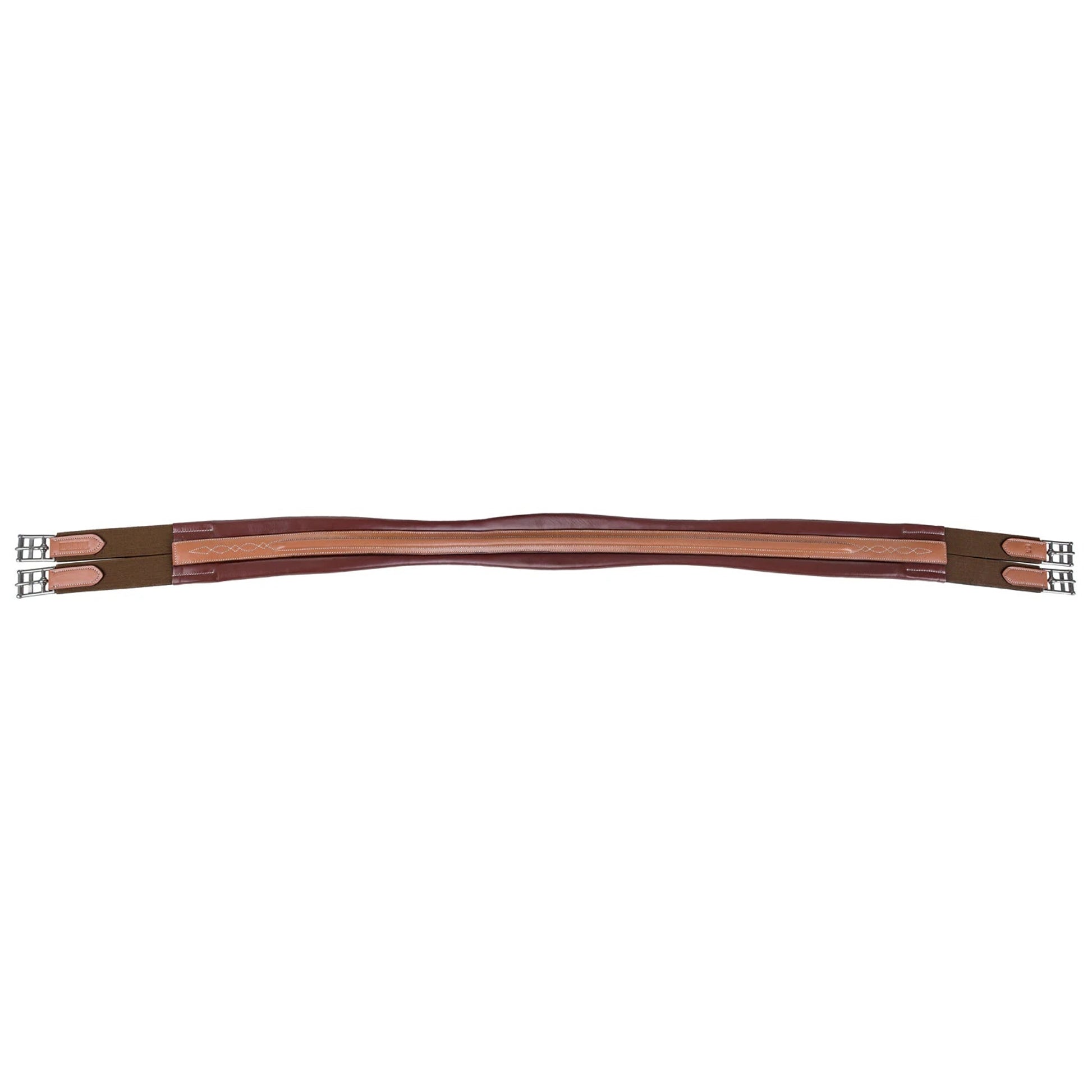 Henri de Rivel Laureate Raised Chafeless Leather Girth with Fancy Stitching