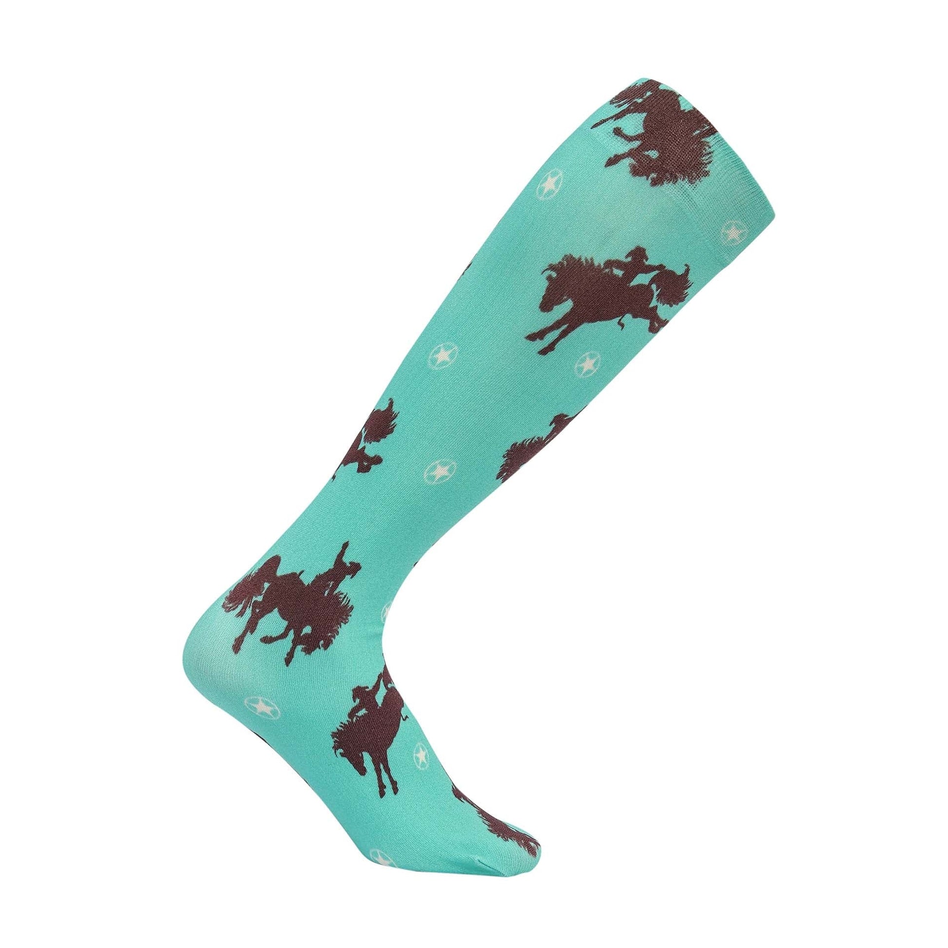 AWST Int'l Lila Bucking Horses Socks