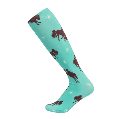 AWST Int'l Lila Bucking Horses Socks