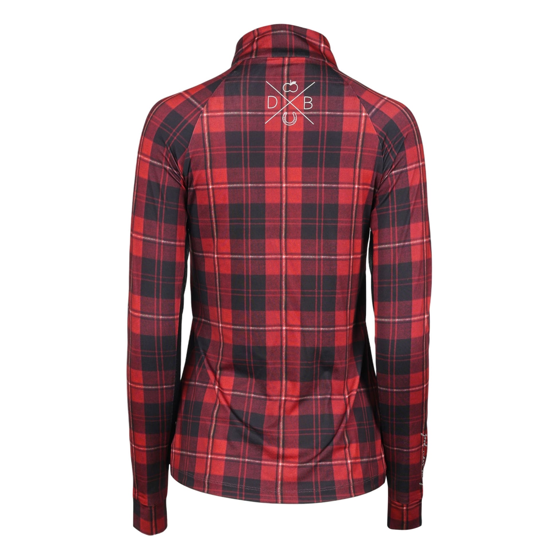 Dapplebay Ladies Holiday Plaid 1/4 Zip Light Riding Top