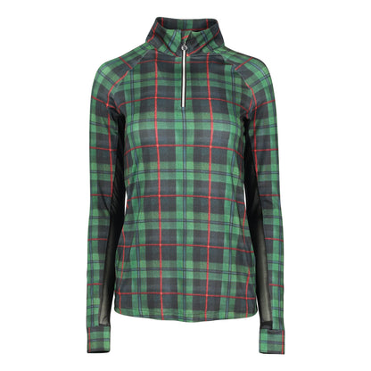 Dapplebay Ladies Holiday Plaid 1/4 Zip Light Riding Top