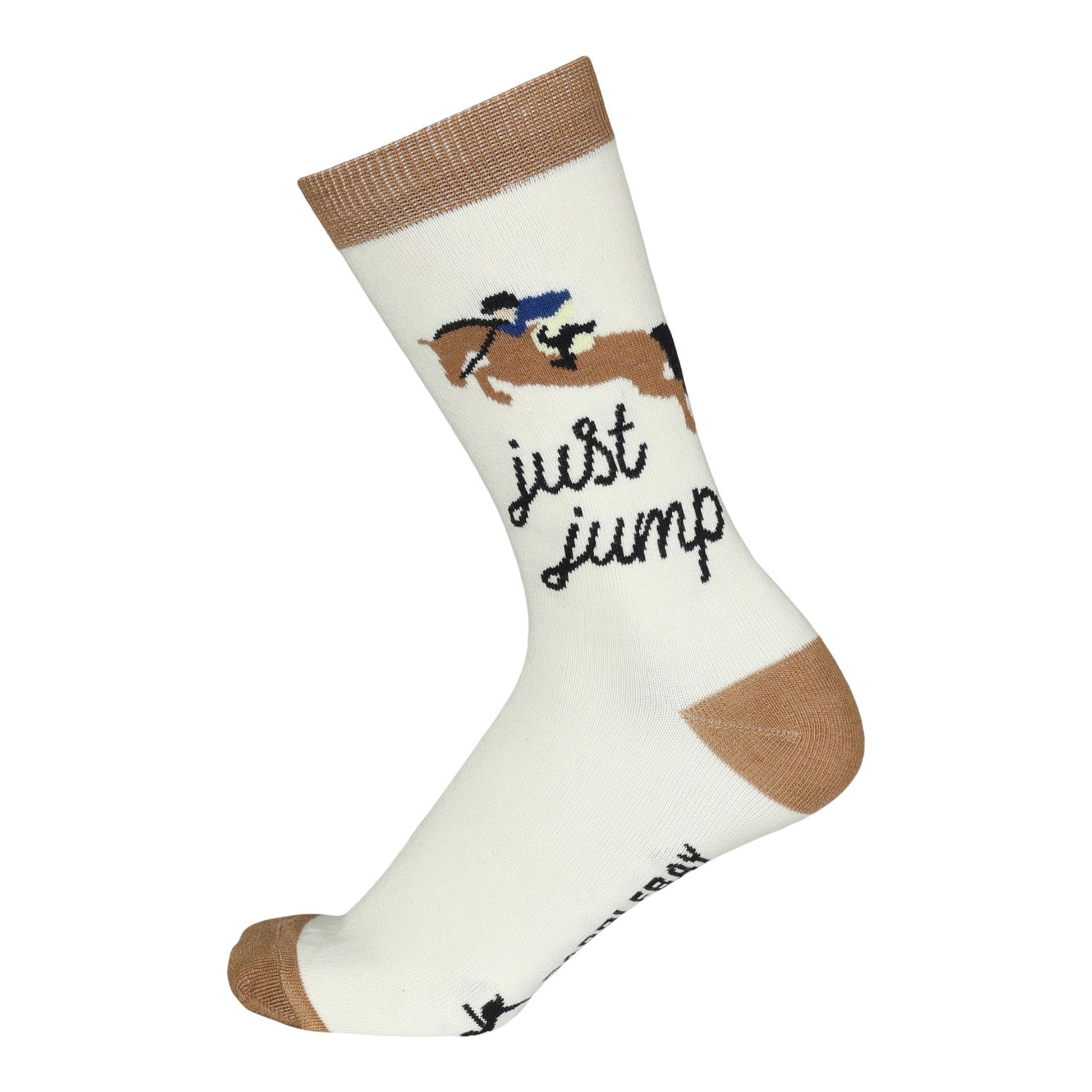 Dapplebay Knit Crew Socks-Just Jump -Natural