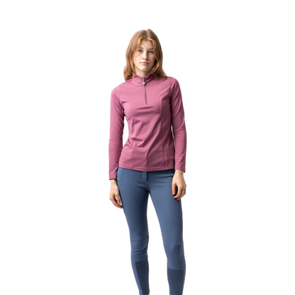 Horze Eloise Ladies Quarter Zip Long Sleeve Training Shirt