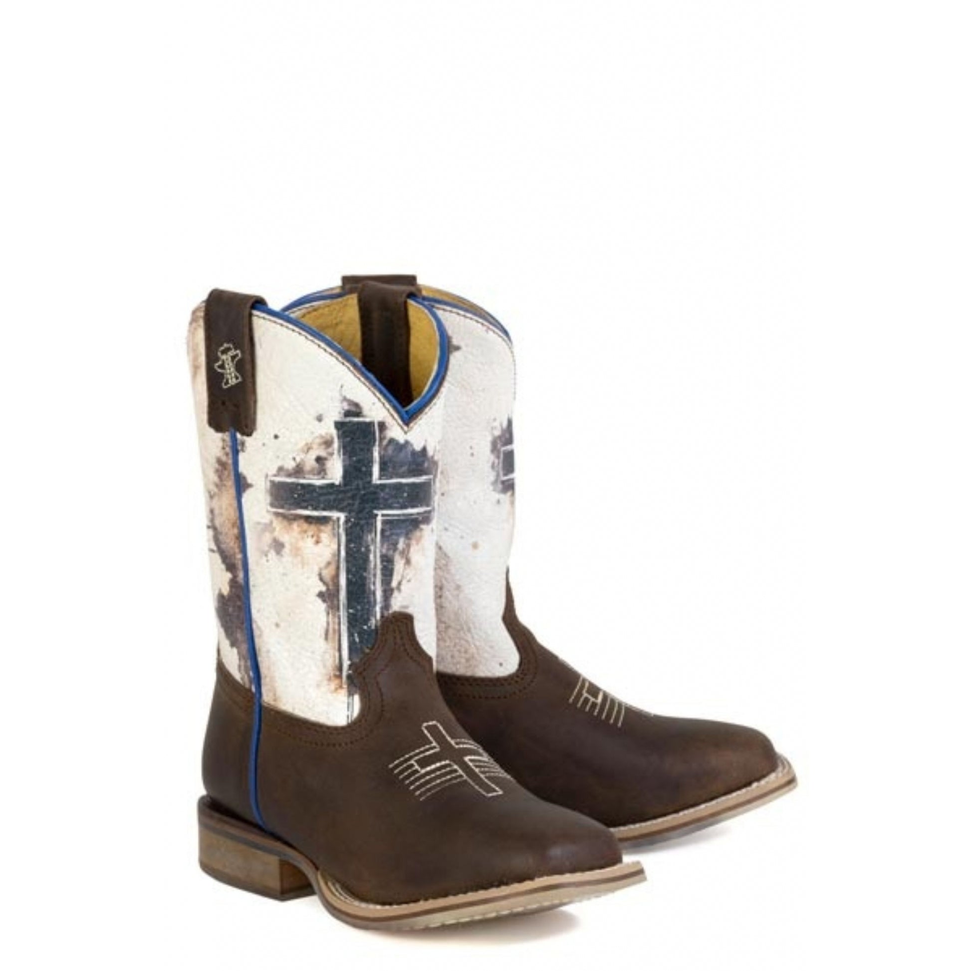 Tin Haul Little Kids Church Cross Square Toe Boots