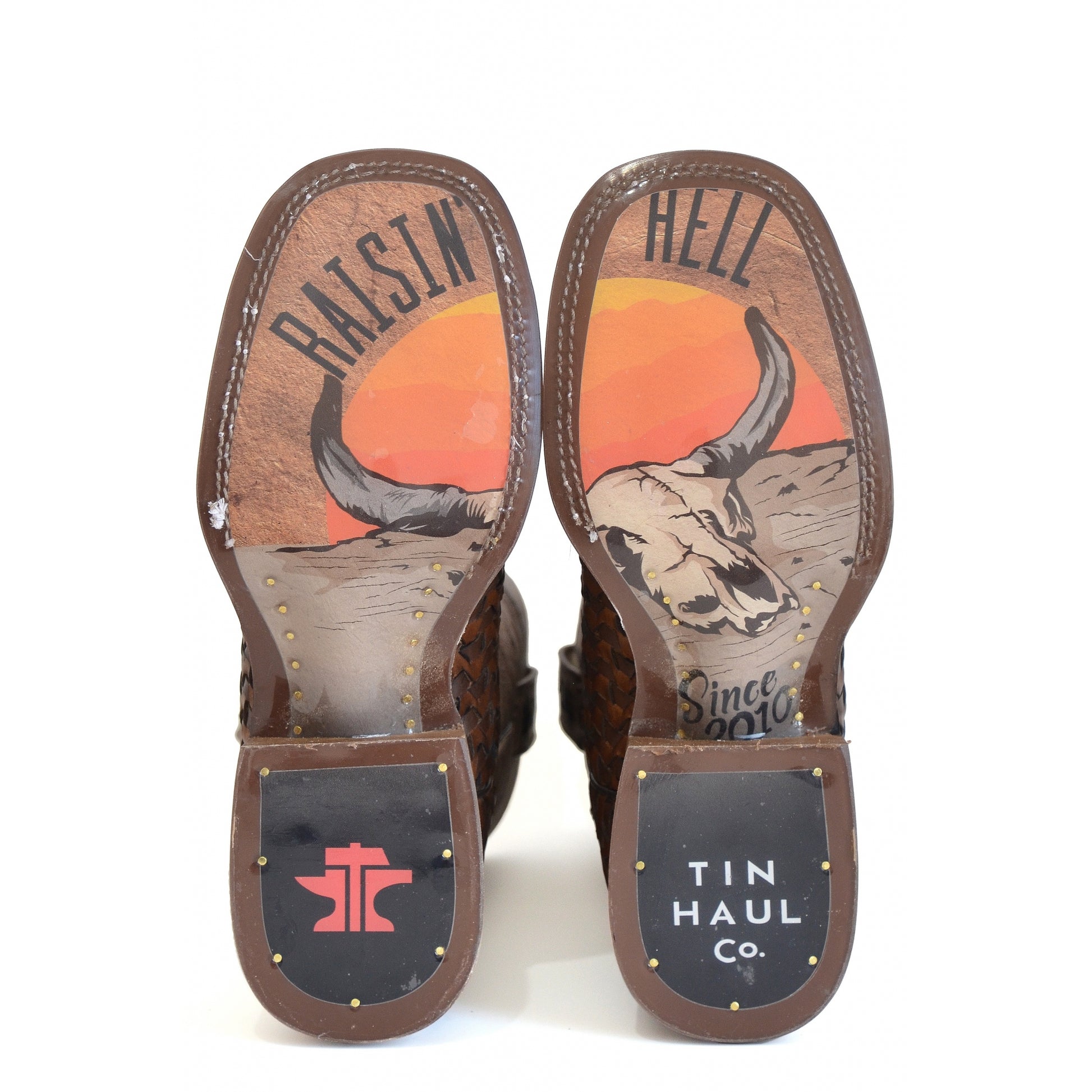 Tin Haul Mens Ripples Raisin Hell Square Toe Boots