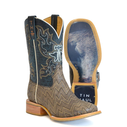 Tin Haul Mens Lightning Strikes Square Toe Boots