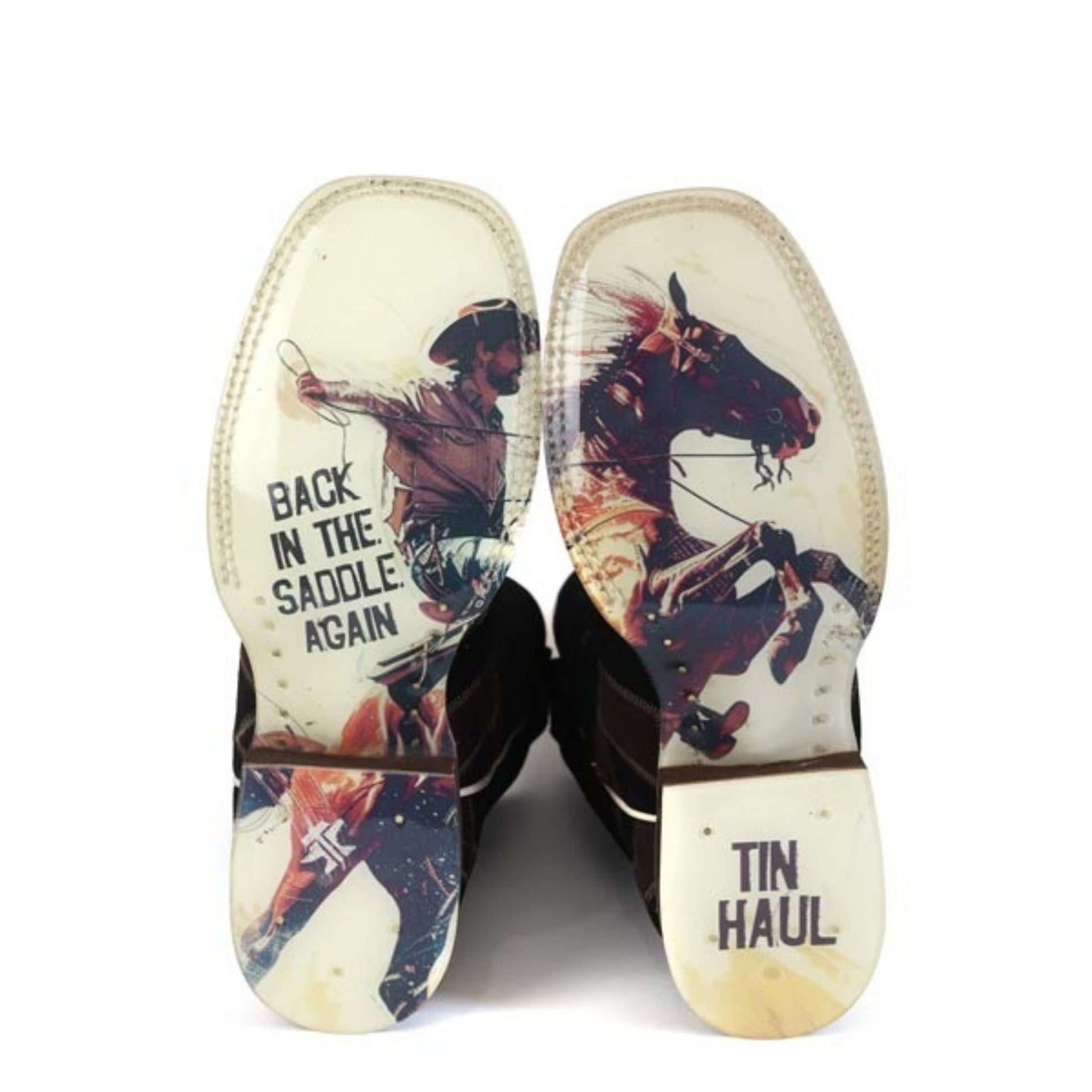 Tin Haul Mens Patch It Up Square Toe Boots
