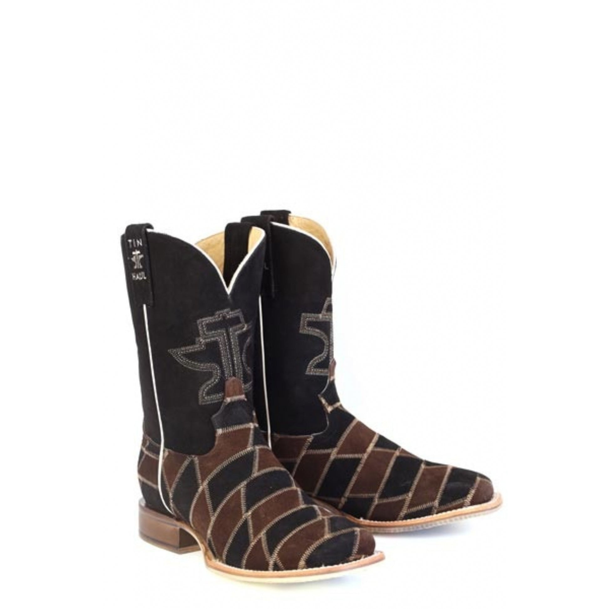 Tin Haul Mens Patch It Up Square Toe Boots