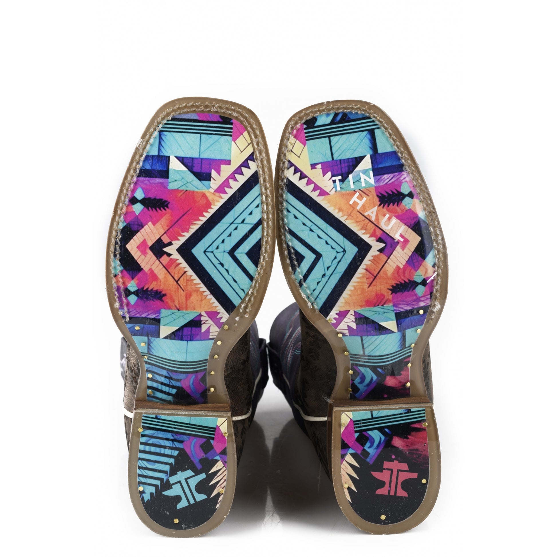 Tin Haul Ladies Sizzling Aztec Square Toe Boots