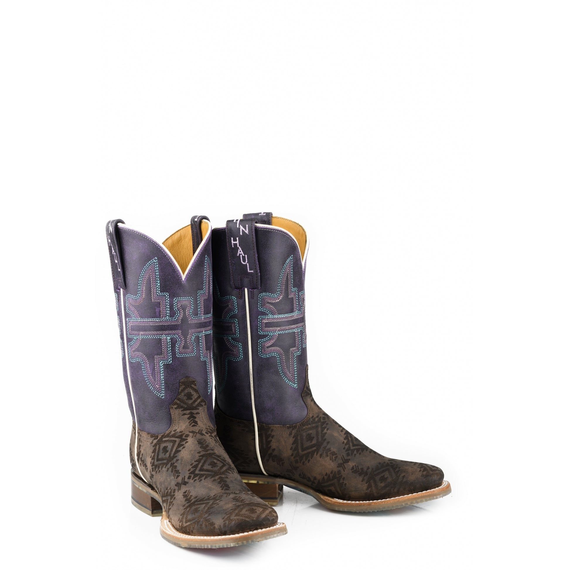 Tin Haul Ladies Sizzling Aztec Square Toe Boots
