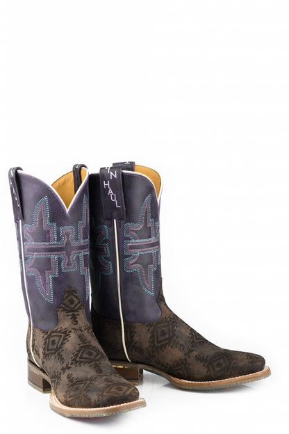 Tin Haul Ladies Sizzling Aztec Square Toe Boots