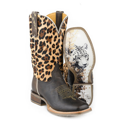 Tin Haul Ladies Wild Cat Square Toe Boots