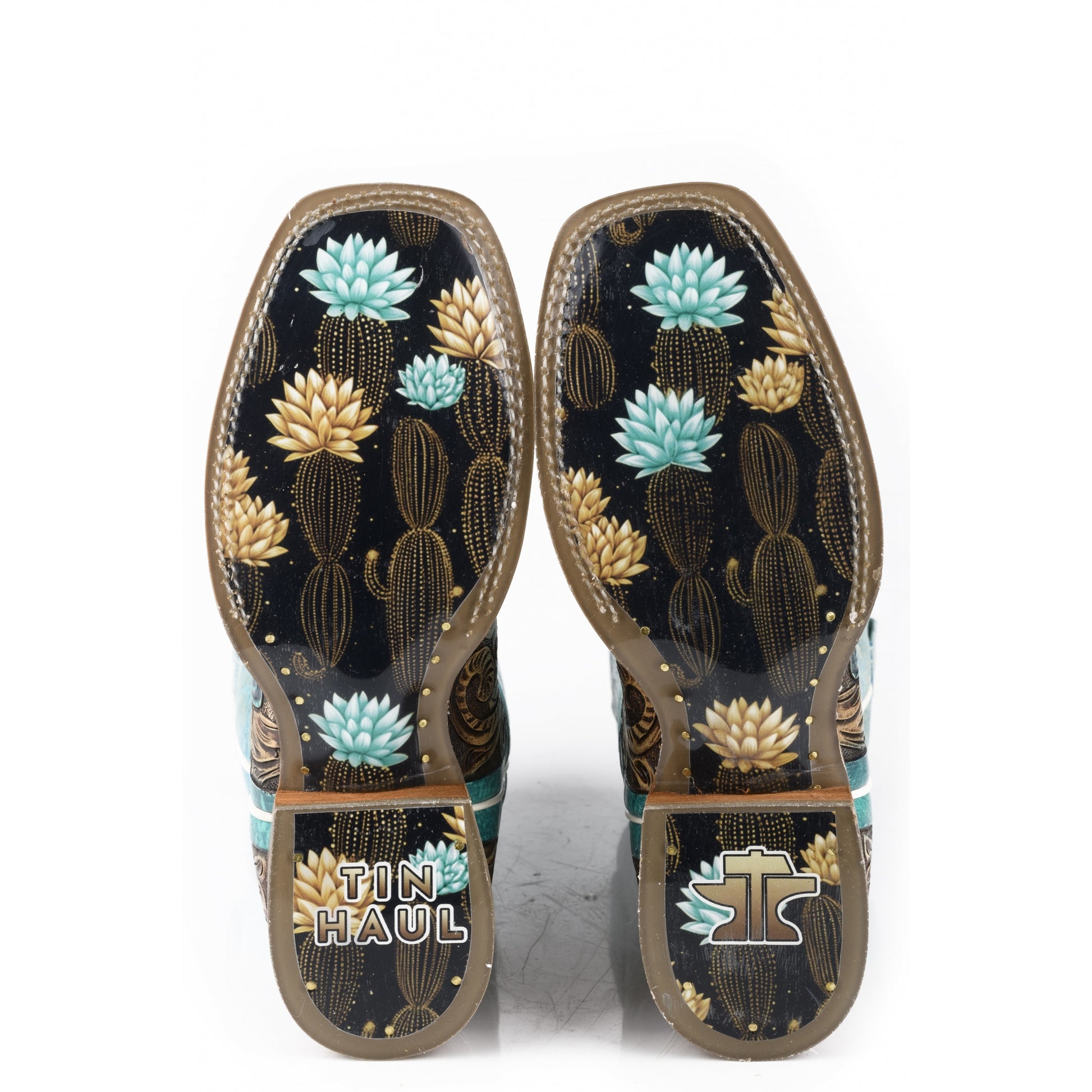 Tin Haul Ladies Cactus Flower Square Toe Boots