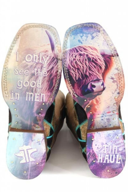 Tin Haul Ladies Pet Met Square Toe Boots