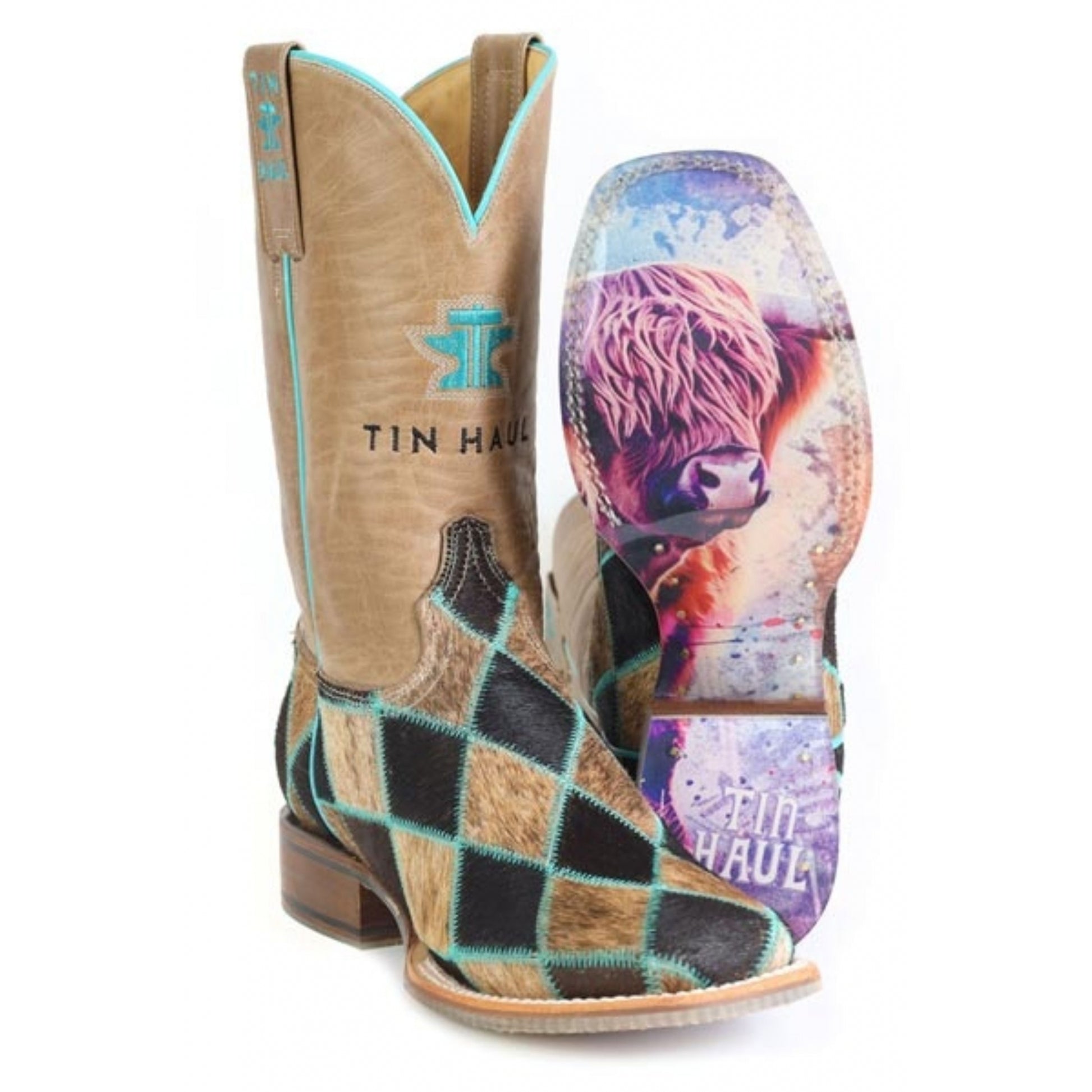 Tin Haul Ladies Pet Met Square Toe Boots