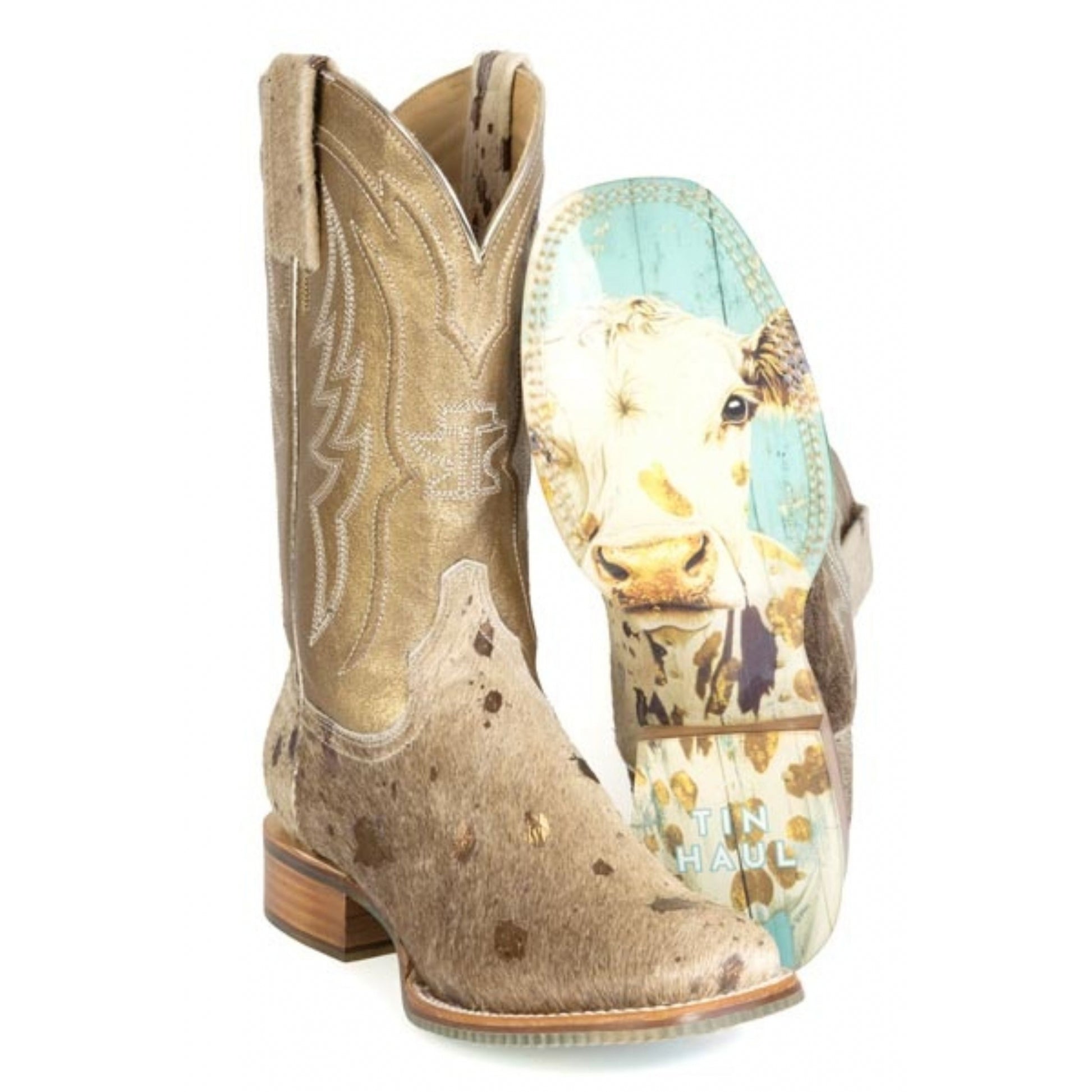 Tin Haul Ladies Golden Charolais Square Toe Boots