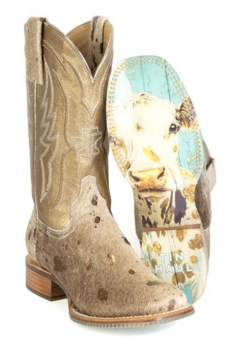 Tin Haul Ladies Golden Charolais Square Toe Boots
