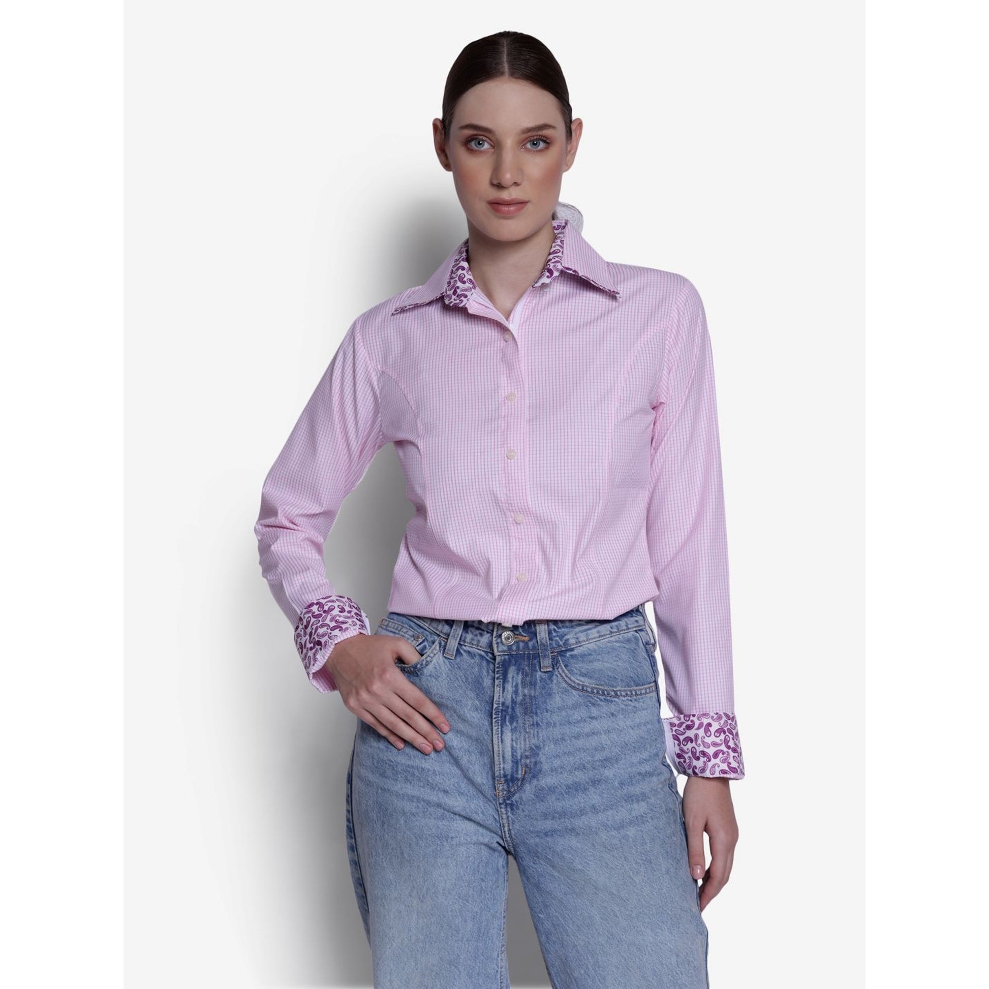 TuffRider Ladies ADEY Double Collar Check Shirt