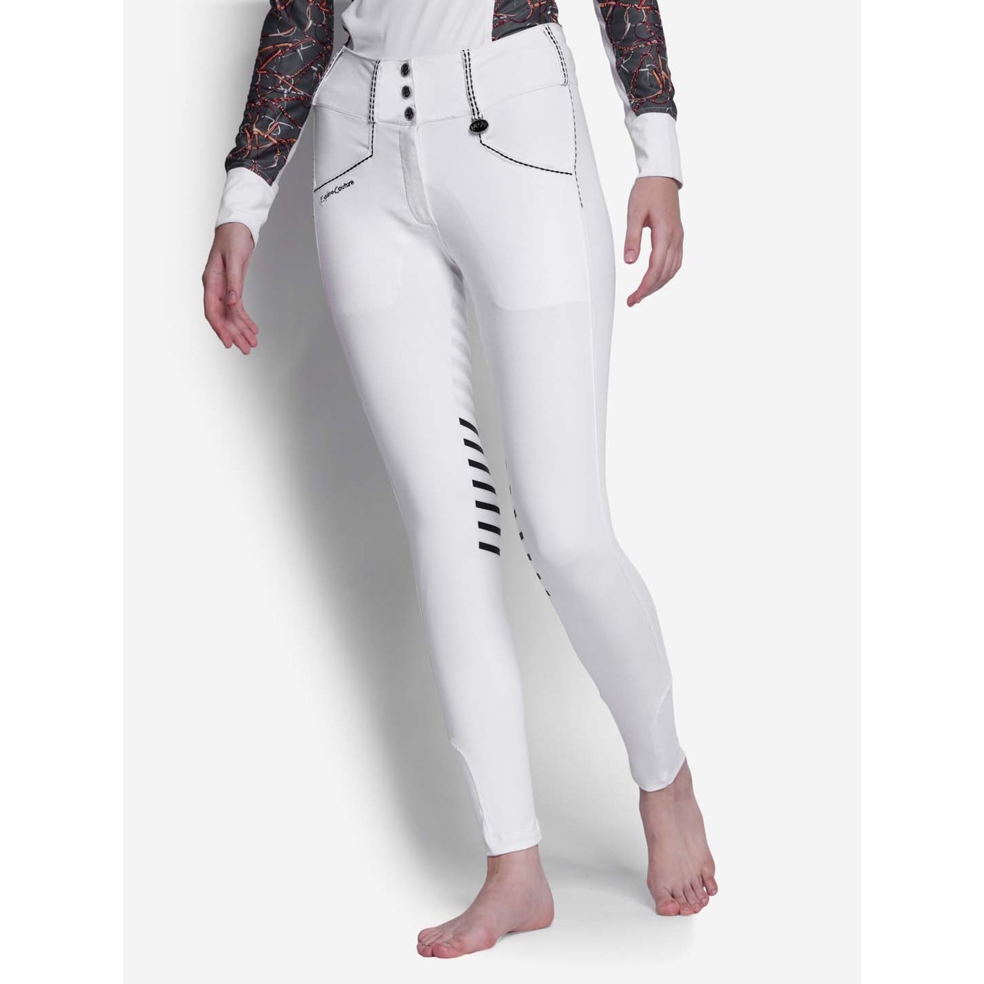 Equine Couture Ladies Saddle Stitch Extended Knee Patch Breeches