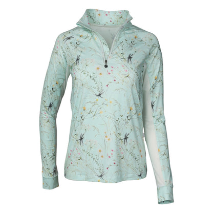 Dapplebay Ladies Dragonfly Meadow 1/4 Zip Long Sleeve Riding Top