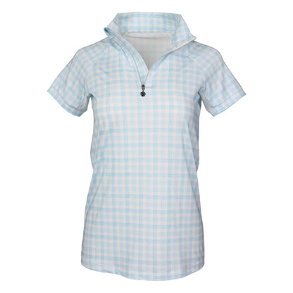 Dapplebay Kids Gingham Short Sleeve 1/4 Zip Riding Top