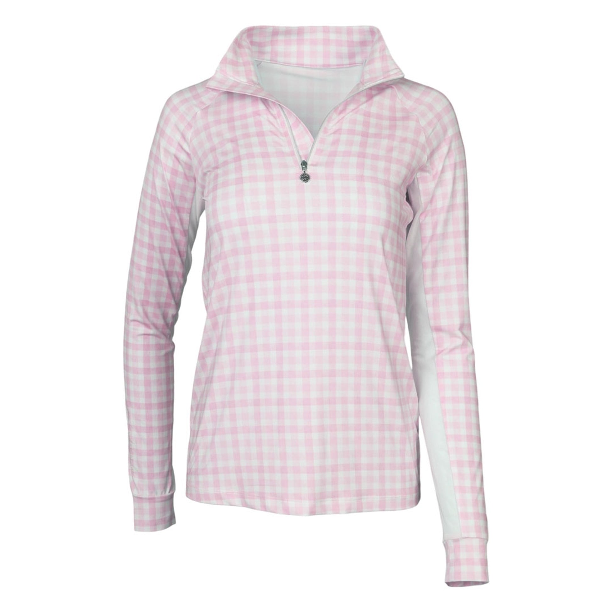 Dapplebay Kids Gingham 1/4 Zip Long Sleeve Riding Top