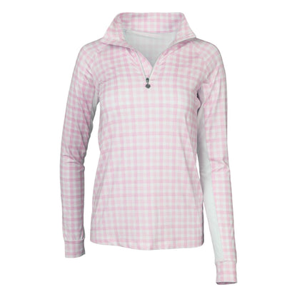 Dapplebay Kids Gingham 1/4 Zip Long Sleeve Riding Top