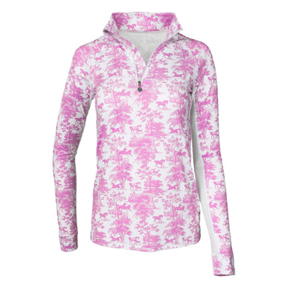 Dapplebay Ladies Equestrian Toile 1/4 Zip Long Sleeve Light Riding Top