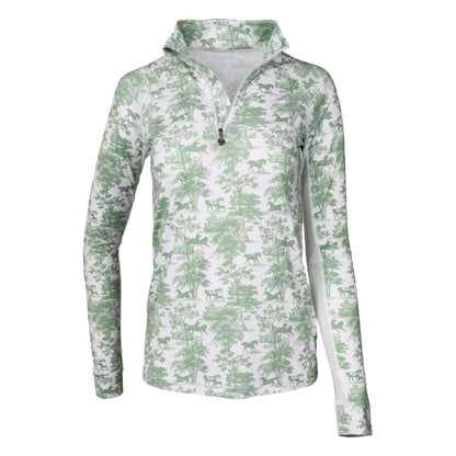 Dapplebay Ladies Equestrian Toile 1/4 Zip Long Sleeve Light Riding Top