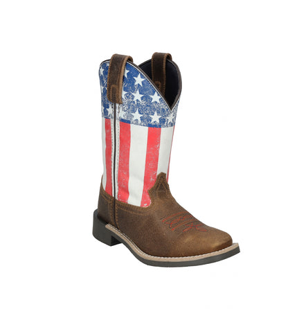 Smoky Mountain Childs Old Glory Square Toe Leather Boots