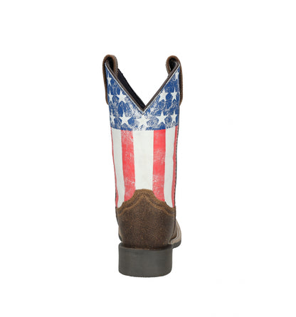 Smoky Mountain Youth Old Glory Square Toe Leather Boots