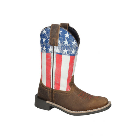 Smoky Mountain Youth Old Glory Square Toe Leather Boots